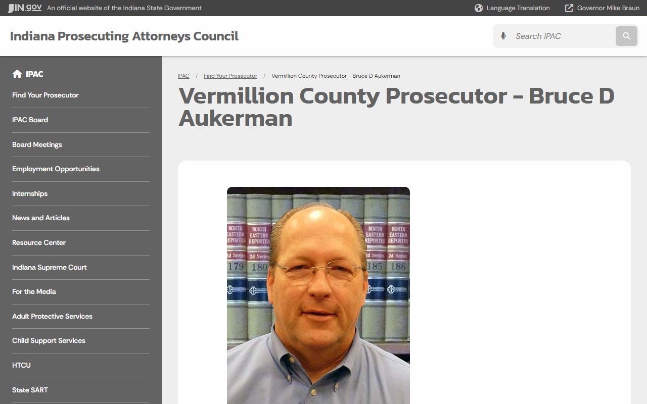 Indiana Prosecuting Attorneys Council Vermillion County prosecutor profile