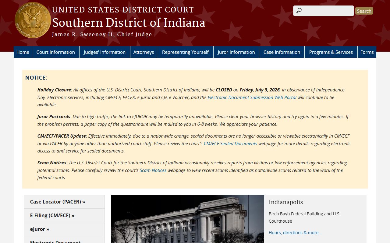 Vermillion County Circuit Court records and Southern District of Indiana federal court