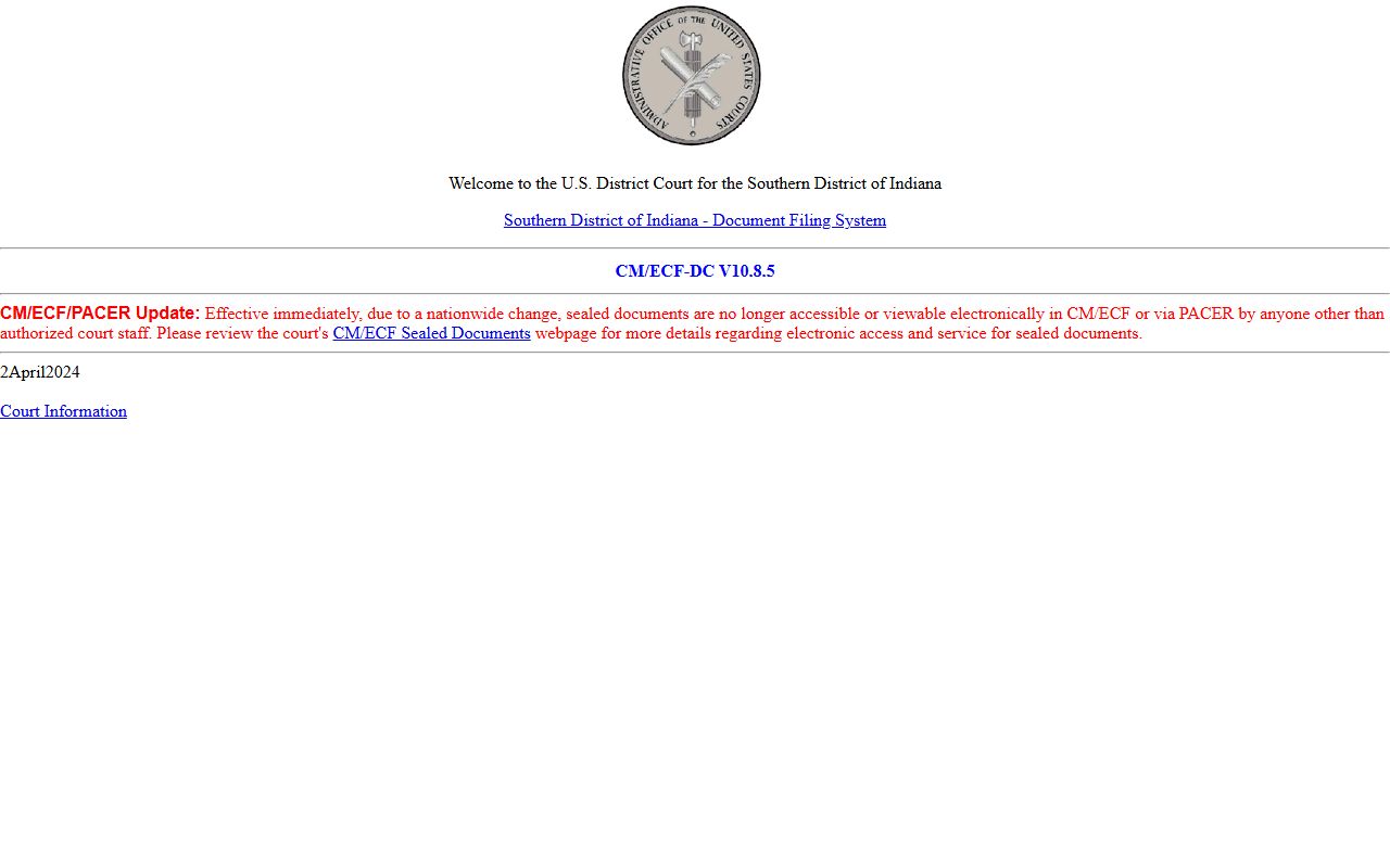 Vermillion County Circuit Court records and Southern District CM ECF system