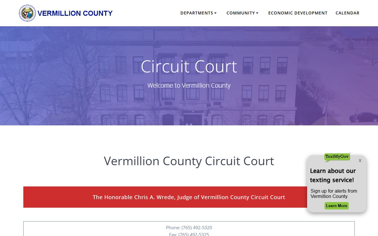 Vermillion County court records Circuit Court page