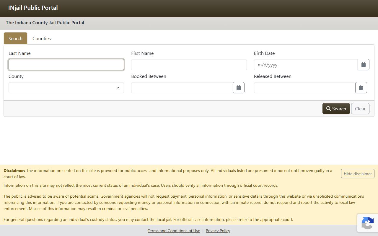 Vermillion County inmate records INjail public portal