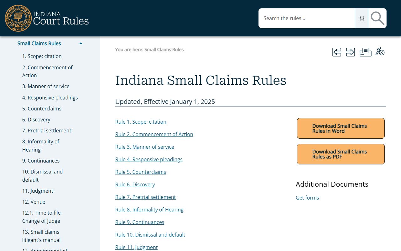Vermillion County traffic court records and Indiana court rules page
